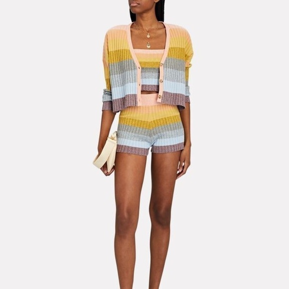 SAYLOR Syra Striped Linen Cotton Cardigan Large - Picture 2 of 12